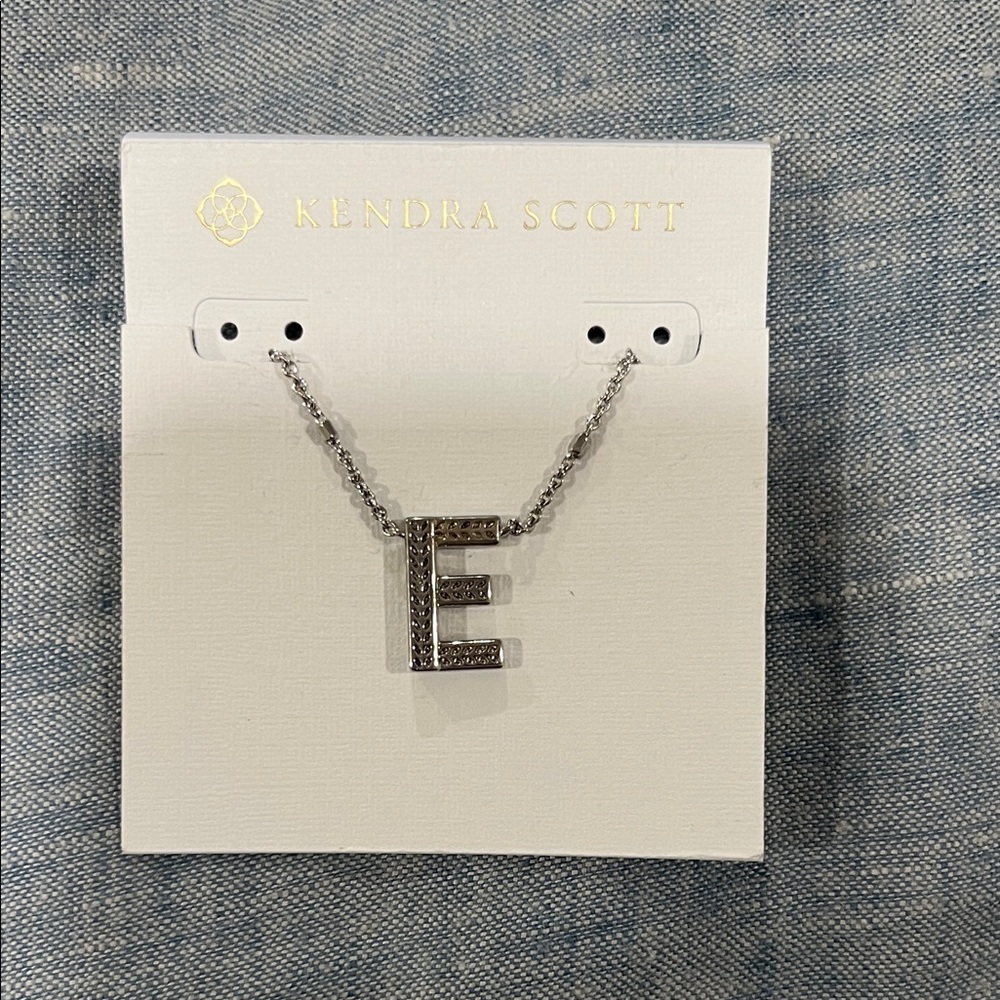 Kendra Scott Silver 'E' Pendant Necklace